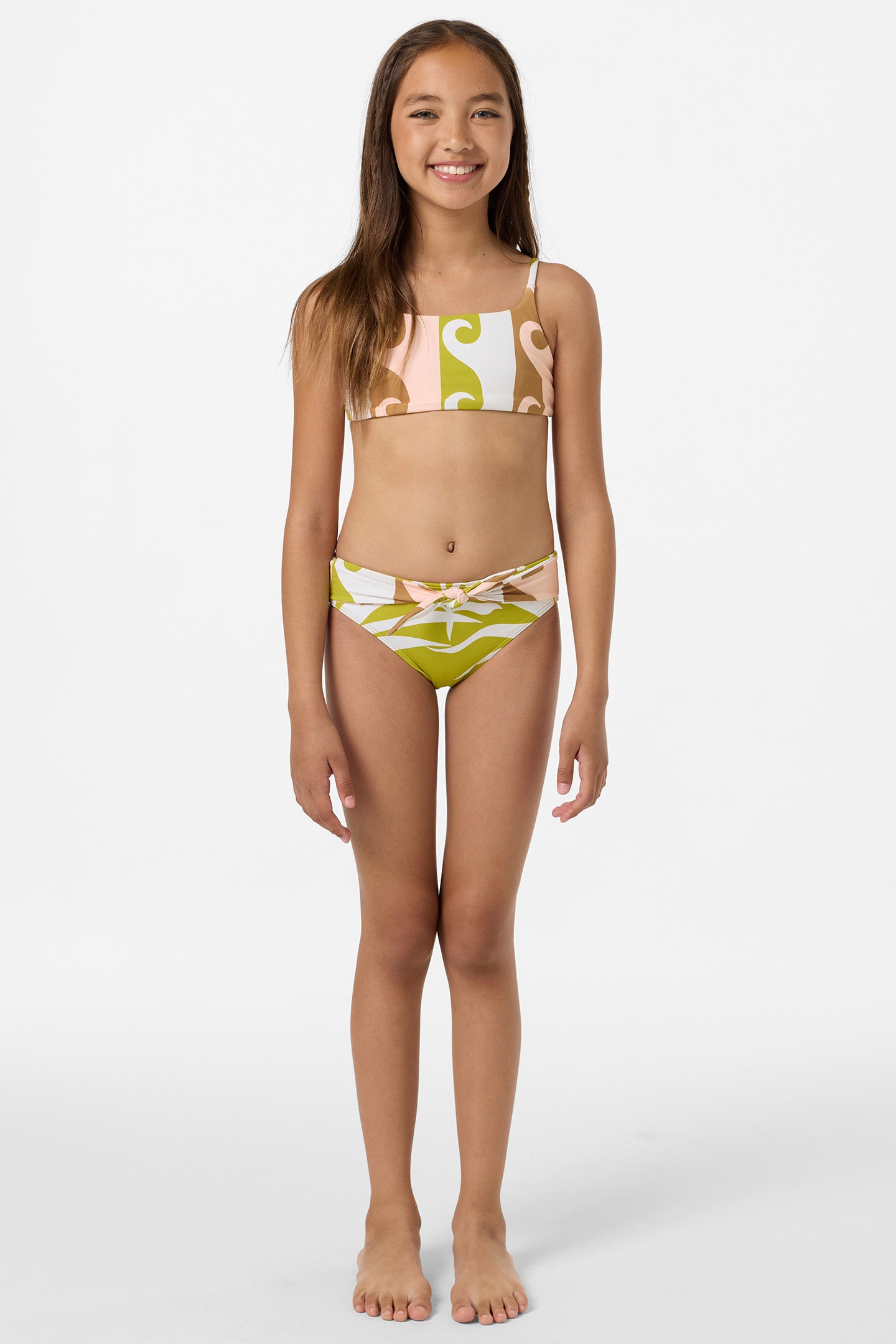 Girl's Skylar Palm Tie Back Revo Bralette Top Set