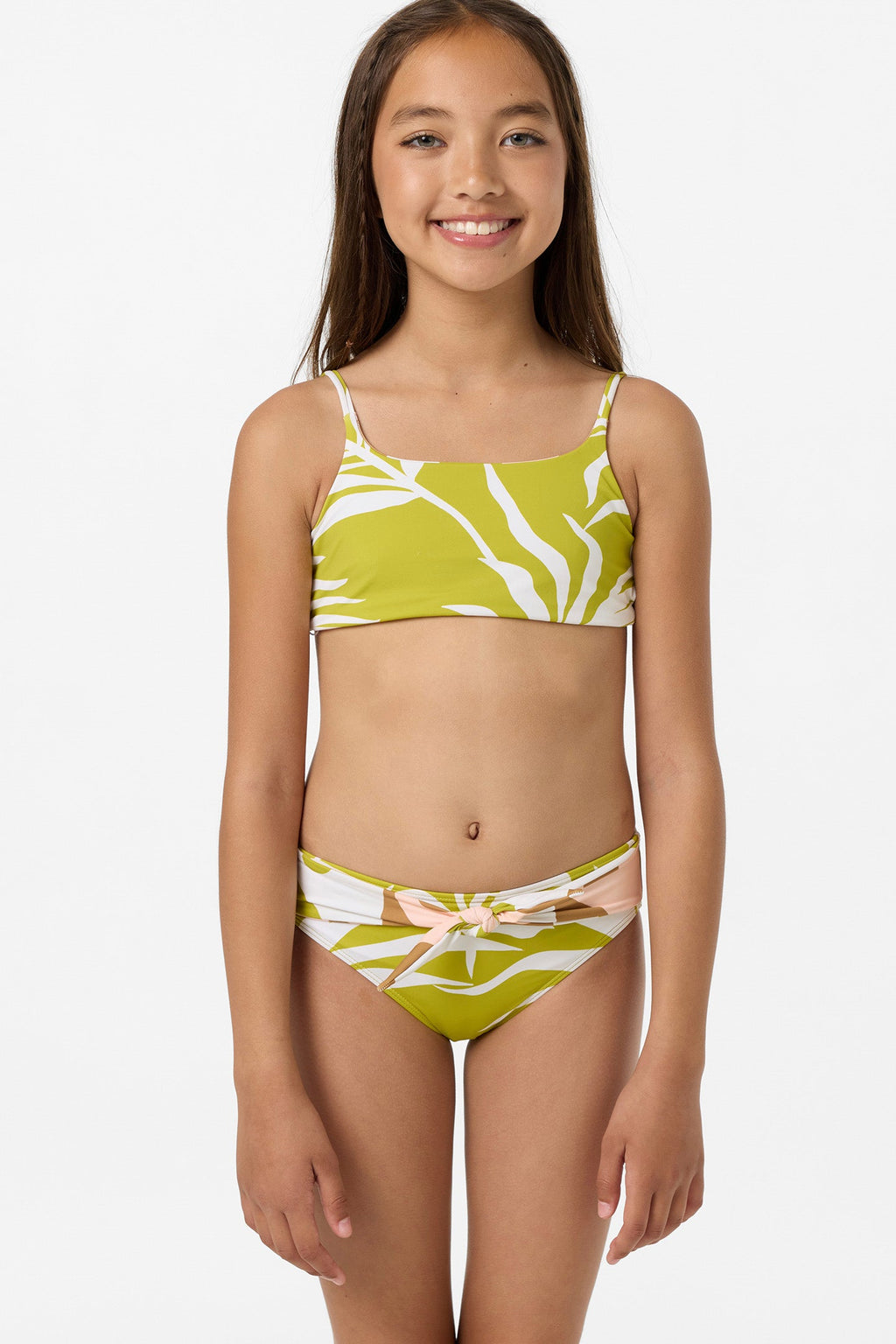 Girl's Skylar Palm Tie Back Revo Bralette Top Set