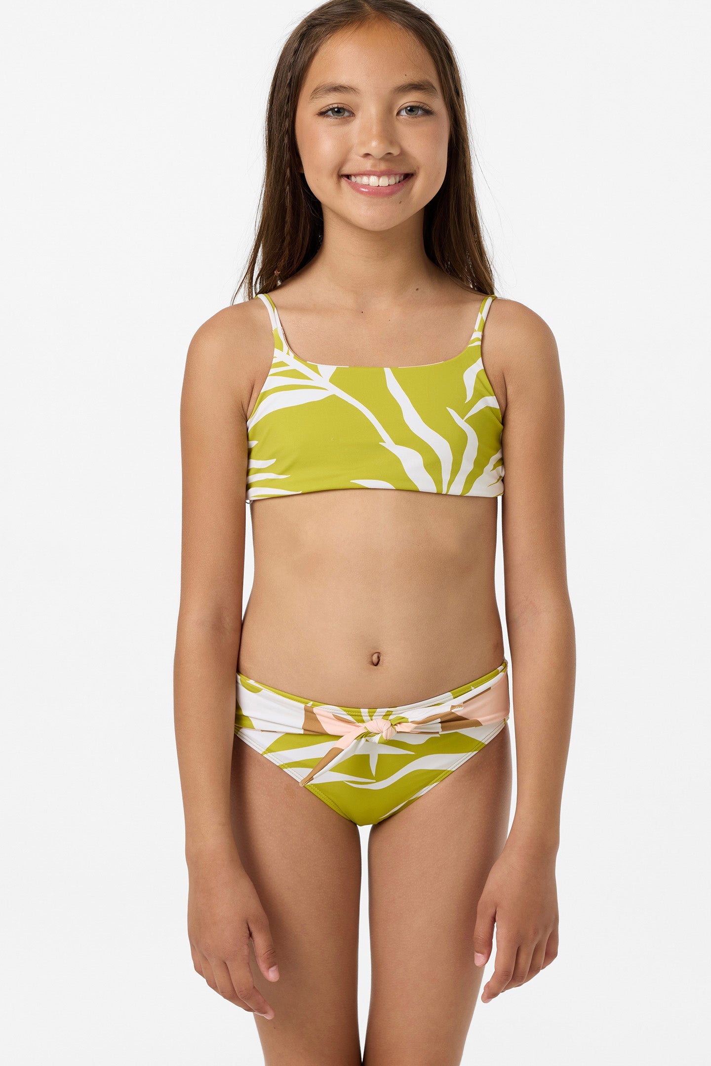 Girl's Skylar Palm Tie Back Revo Bralette Top Set