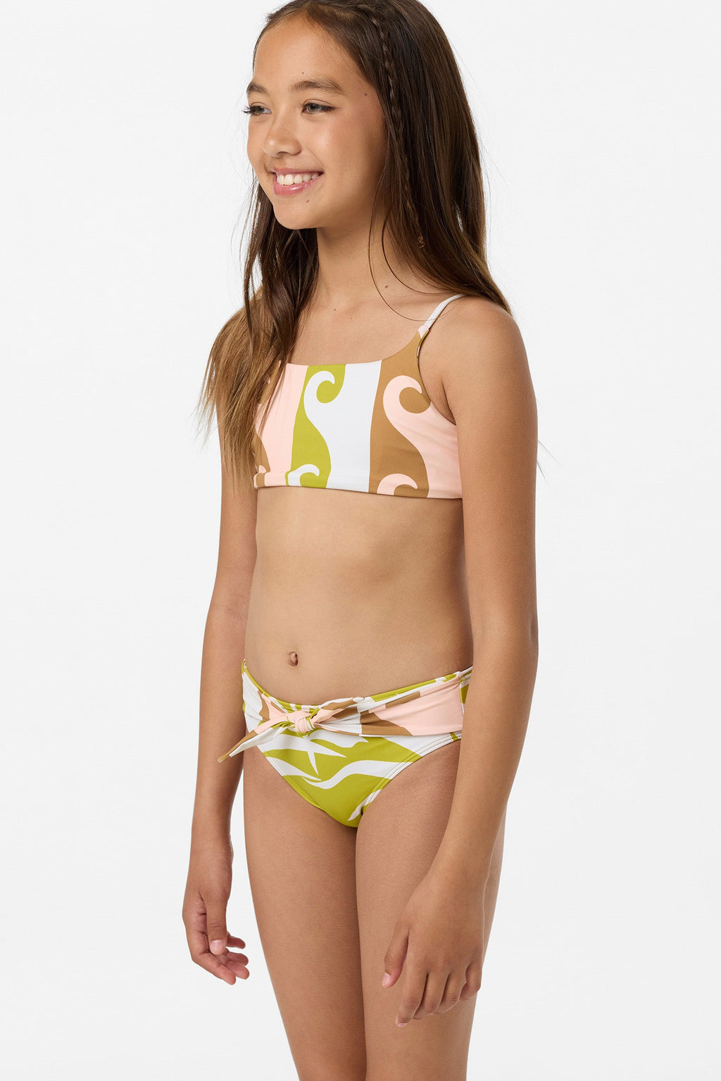 Girl's Skylar Palm Tie Back Revo Bralette Top Set