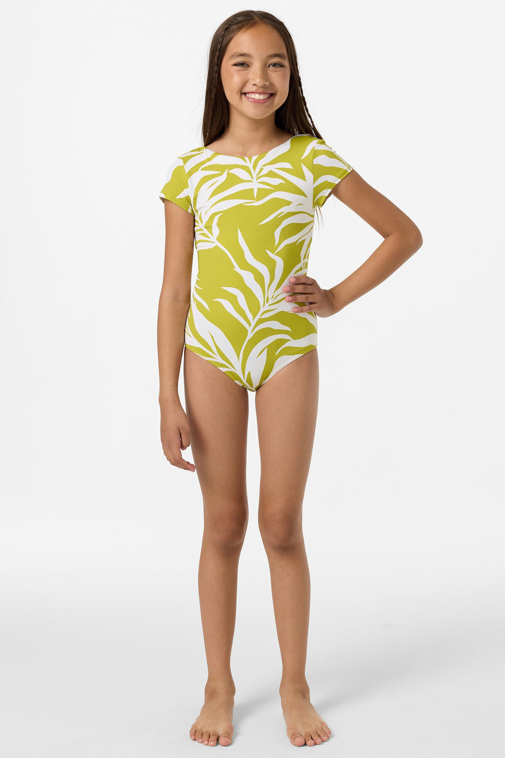 Girl's Skylar Palm Tie Back Surf Suit
