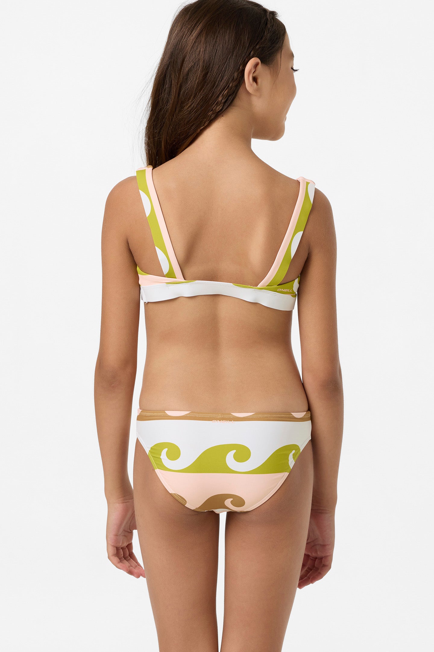 Girl's Lilly Wave Geo Square Neck Bralette Top Set