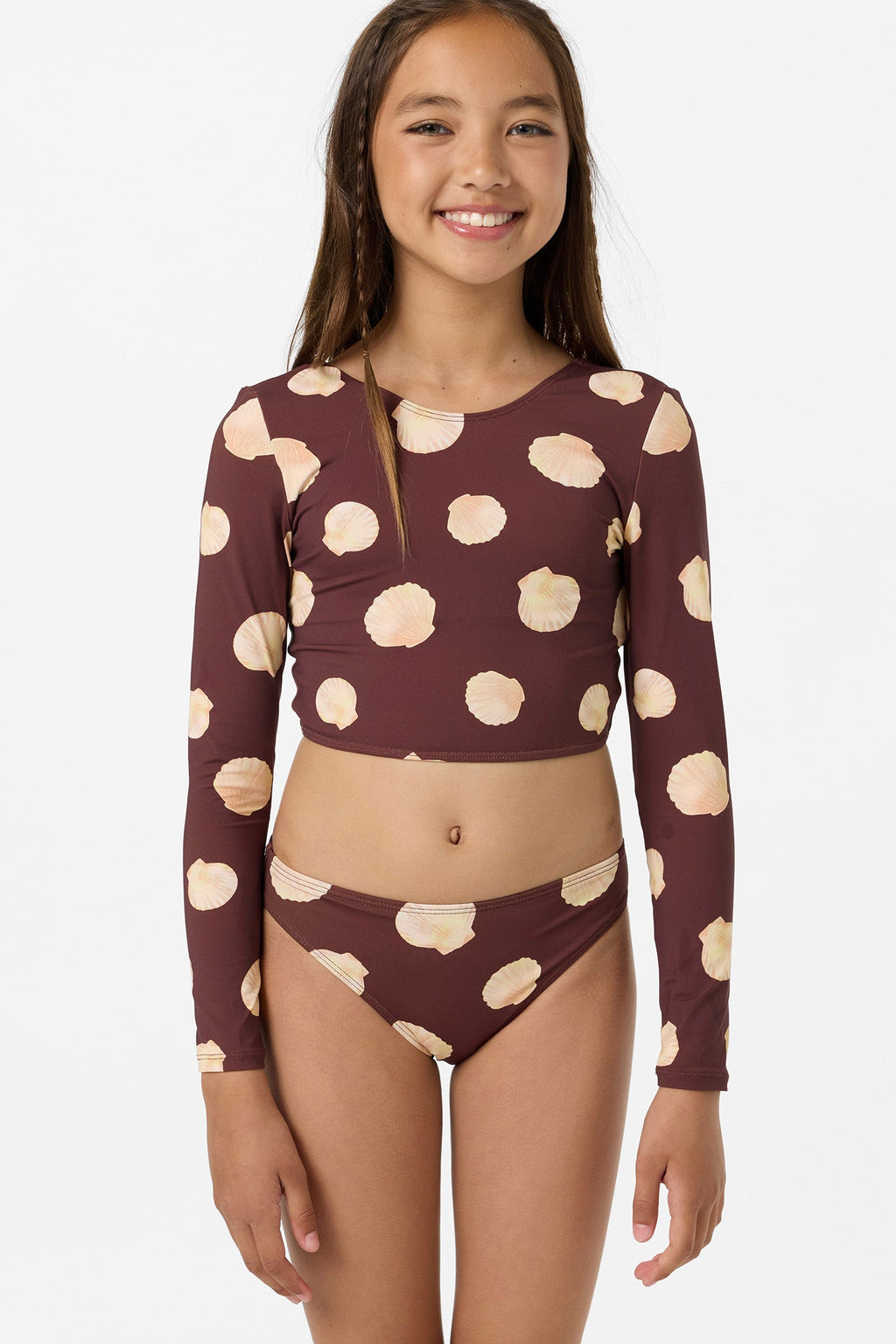 Girl's Camila Shell Long Sleeve Crop Top Set