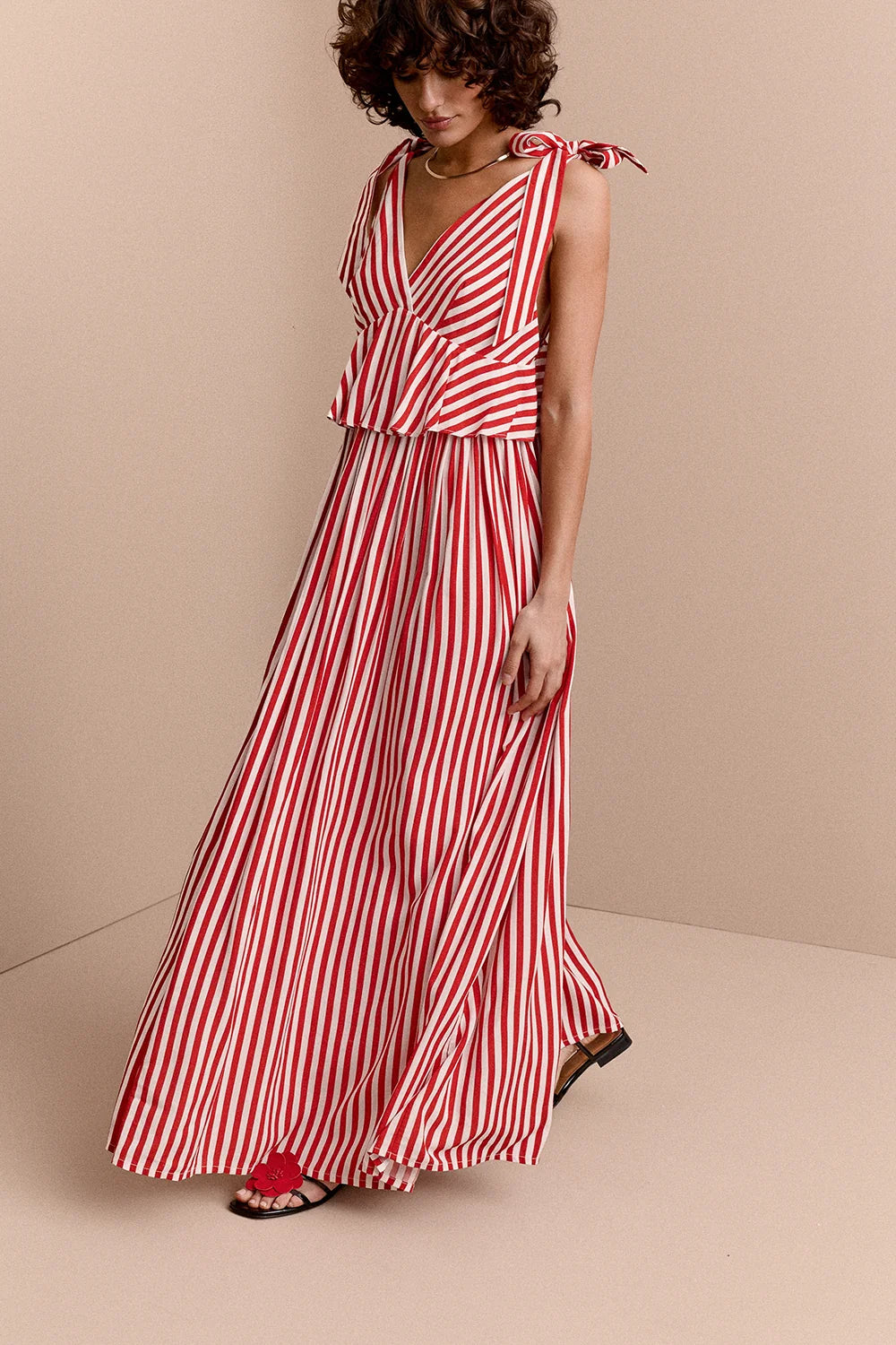 ROBE FERIEL RED STRIPE