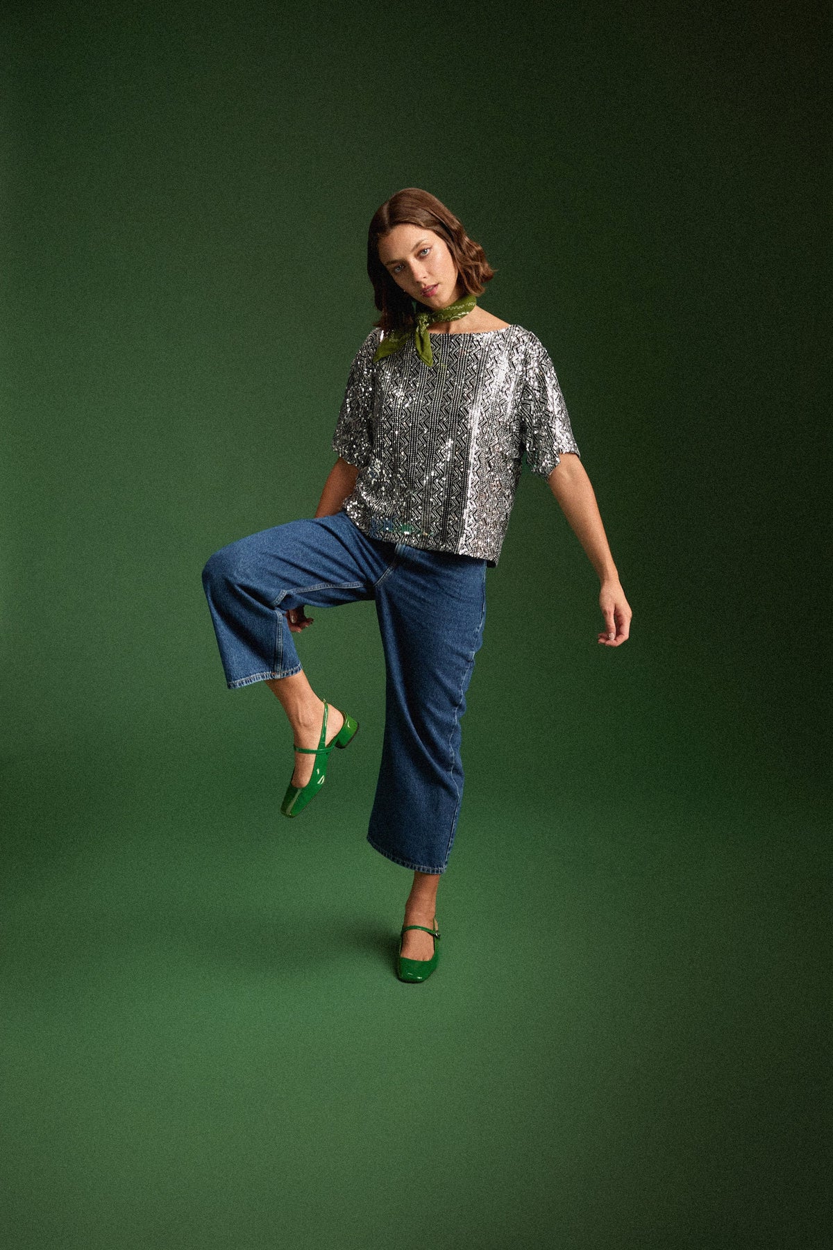 TOP SONIA SEQUINS ARGENTE