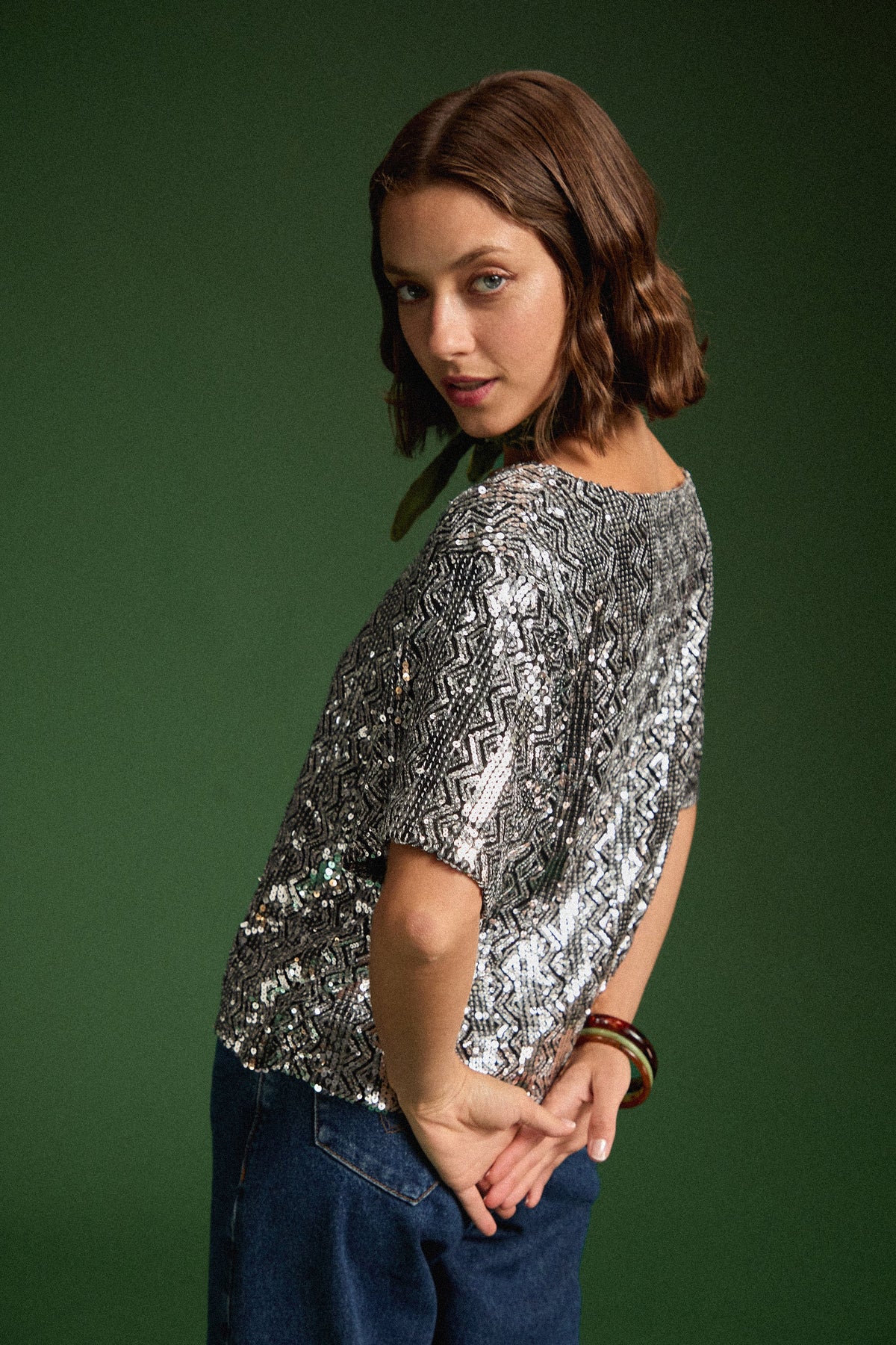 TOP SONIA SEQUINS ARGENTE