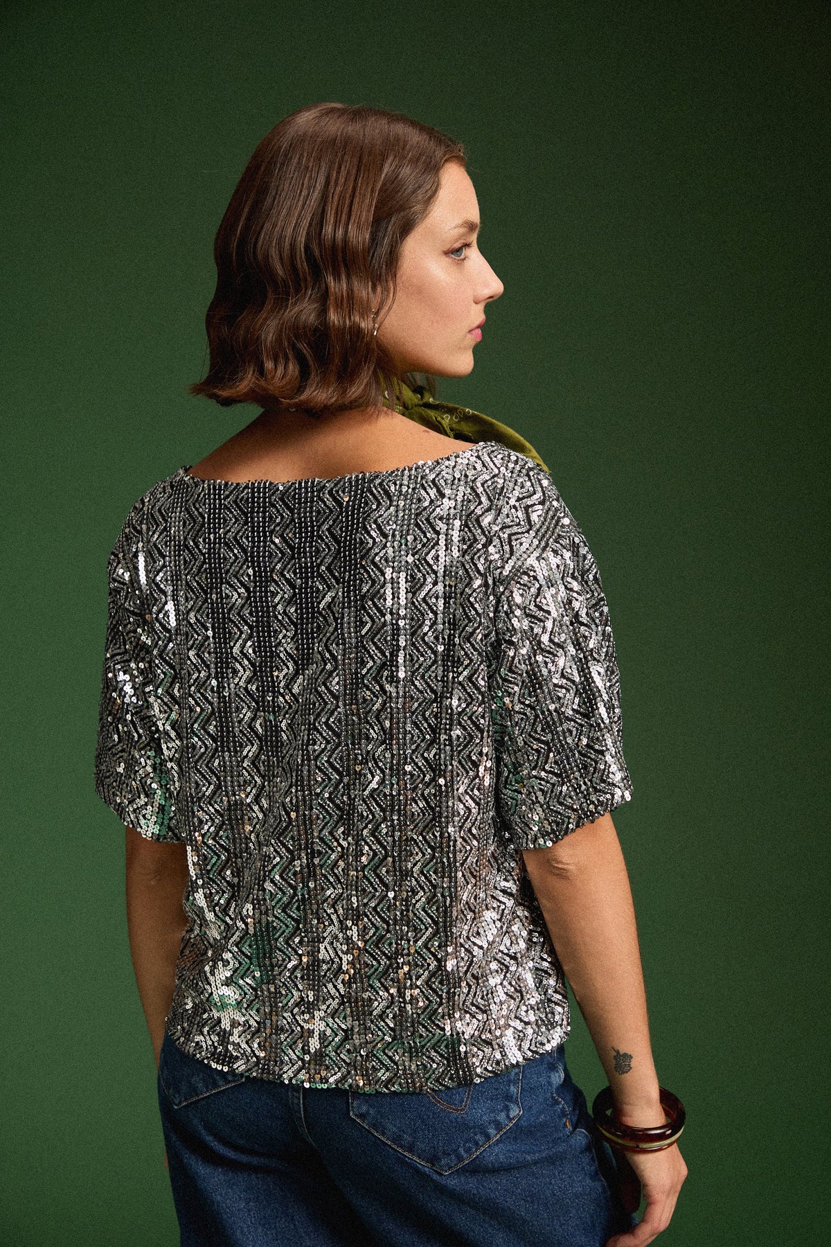 TOP SONIA SEQUINS ARGENTE