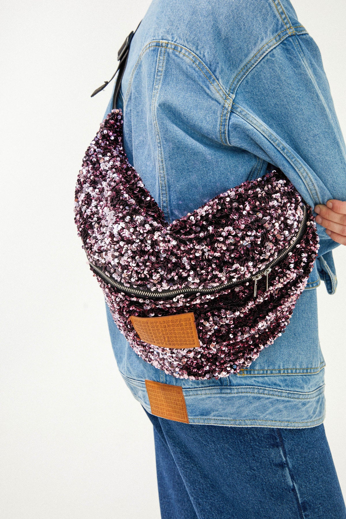 SAC BANANA SEQUINS ROSES