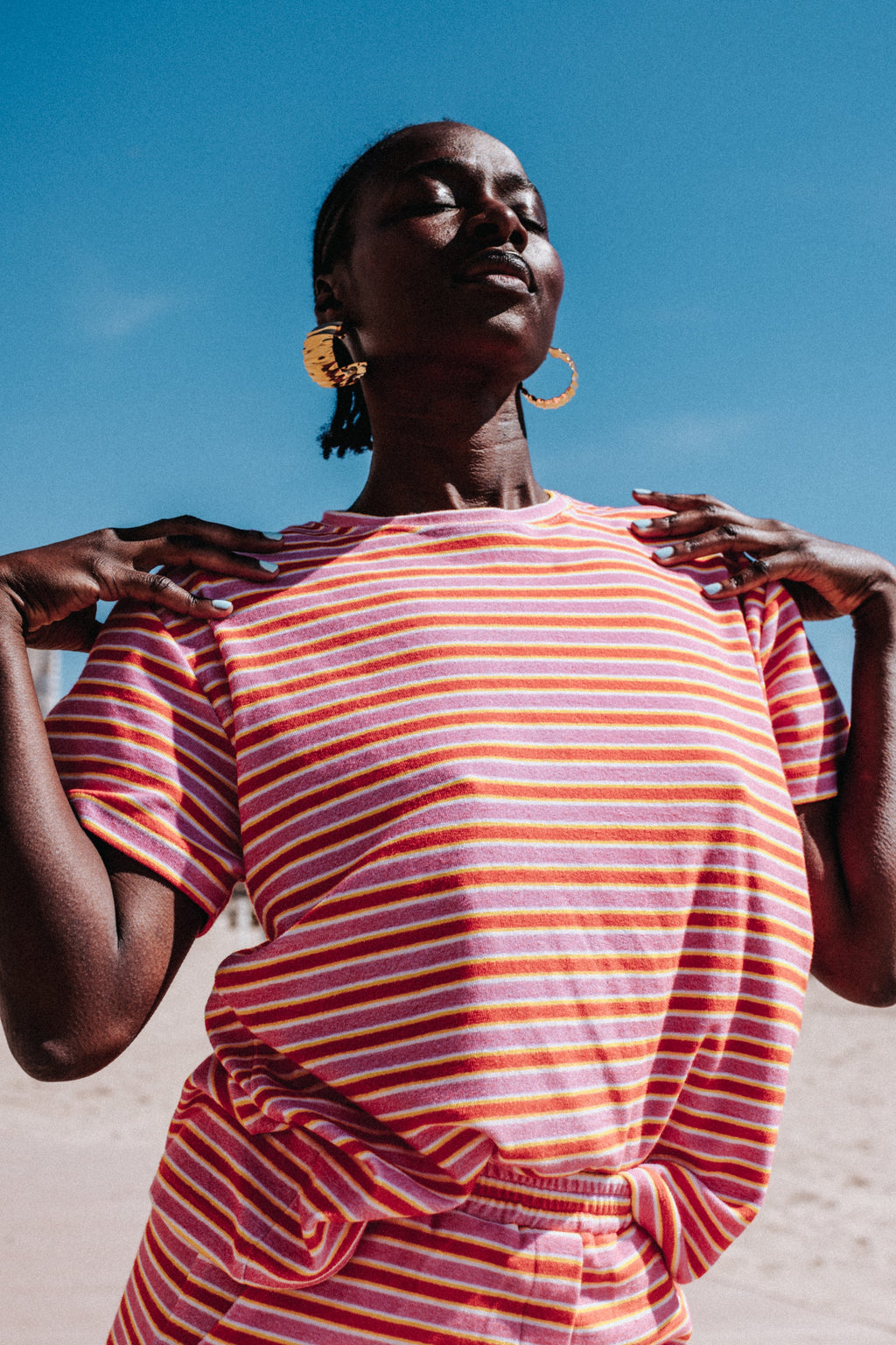 T-SHIRT EUNICE RAYURE EPONGE