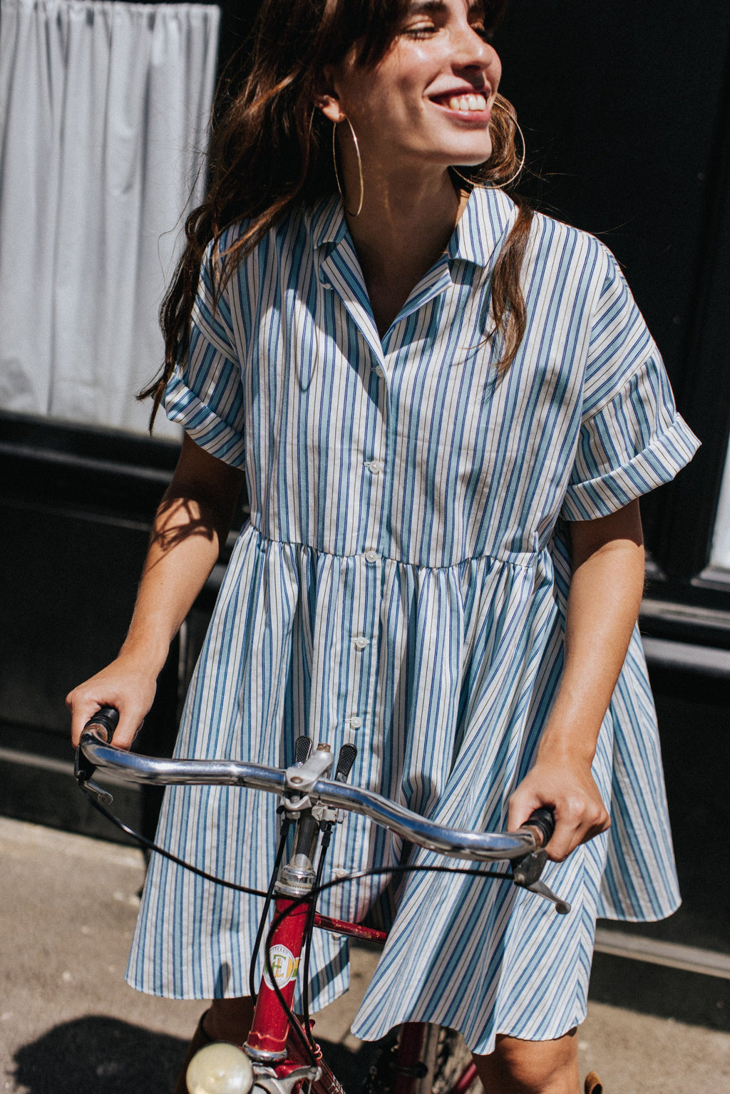 ROBE FRIDA RAYURE BLEU