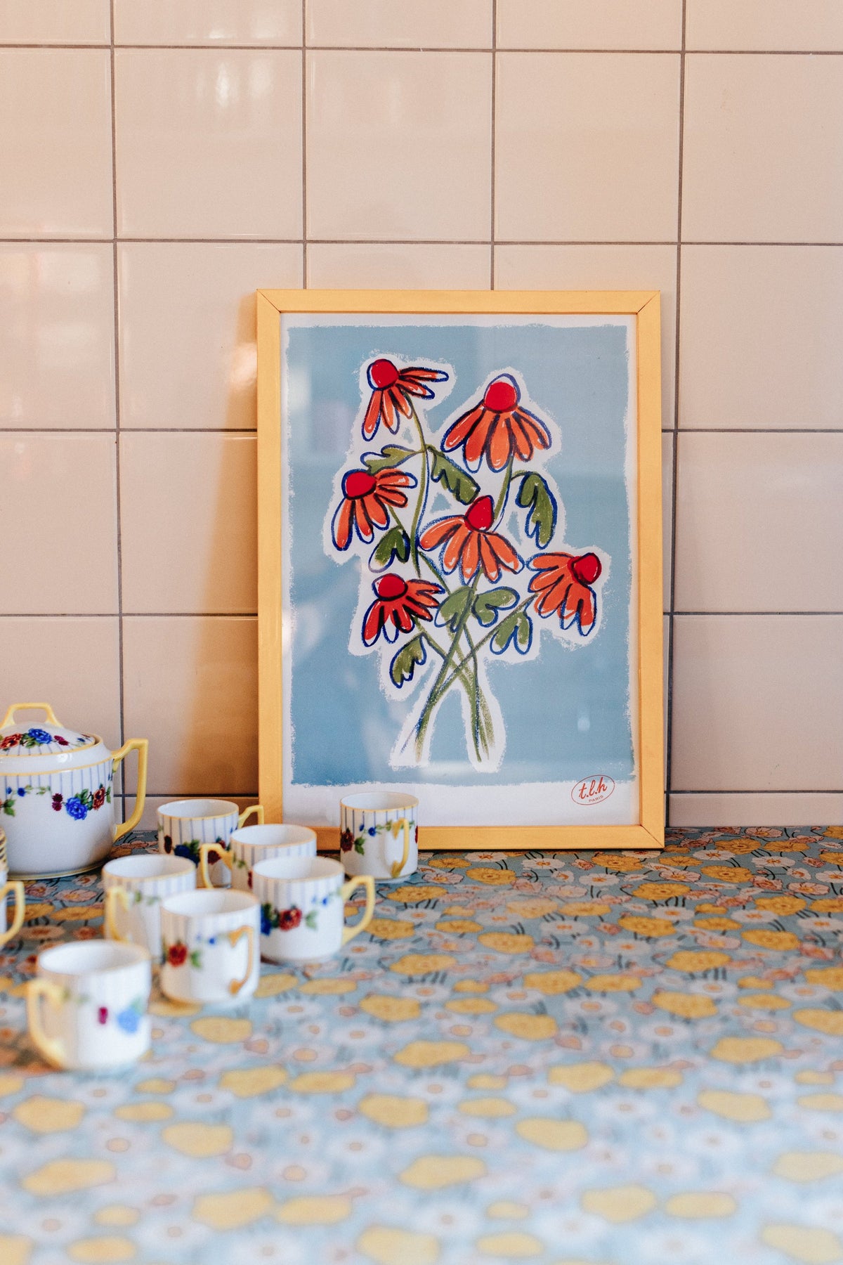 AFFICHE A3 BOUQUET BLUE