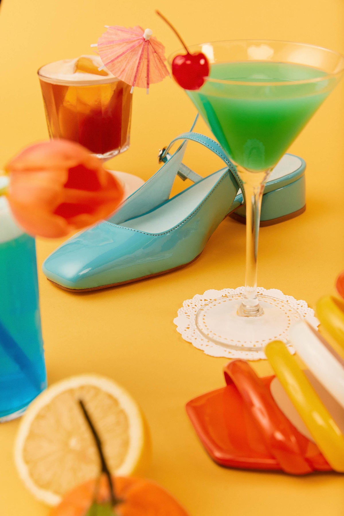 SANDALES POLLY VERNIS CIEL
