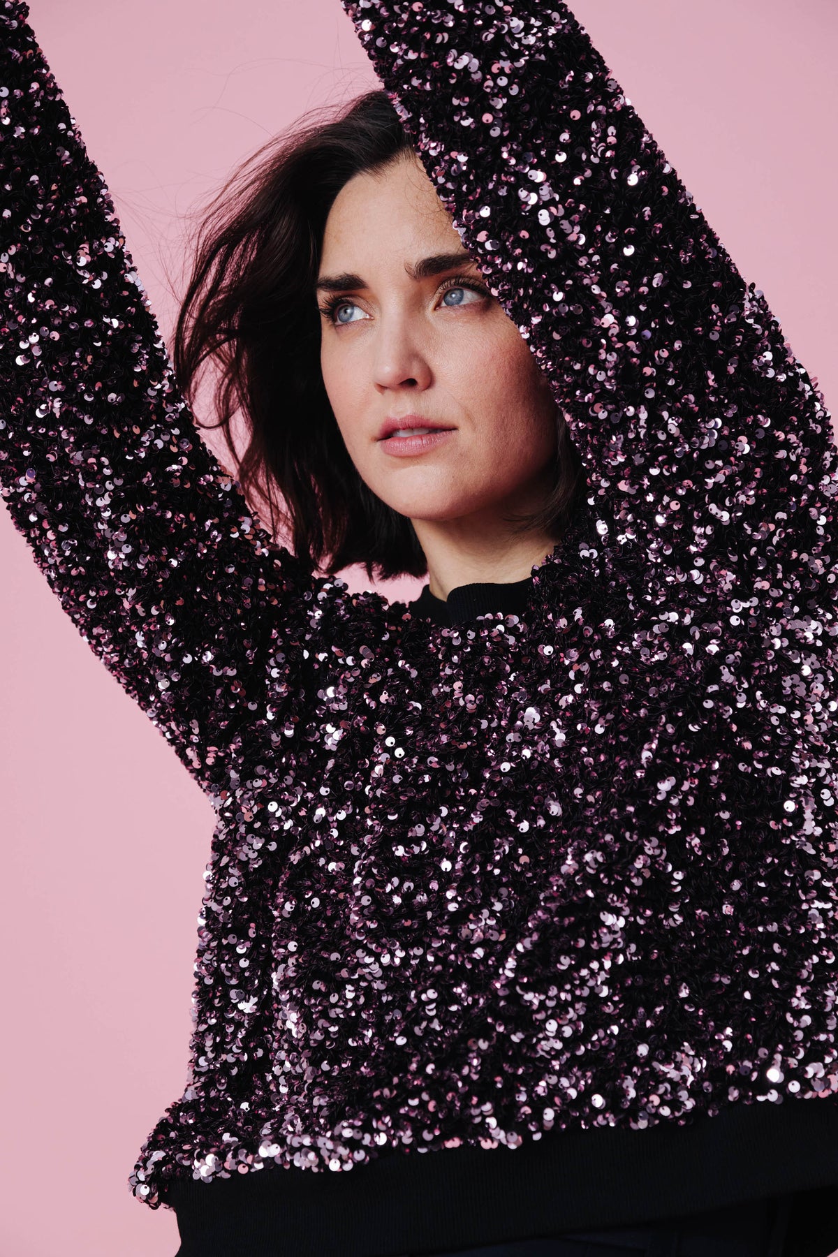 SWEAT HENRI SEQUINS ROSE