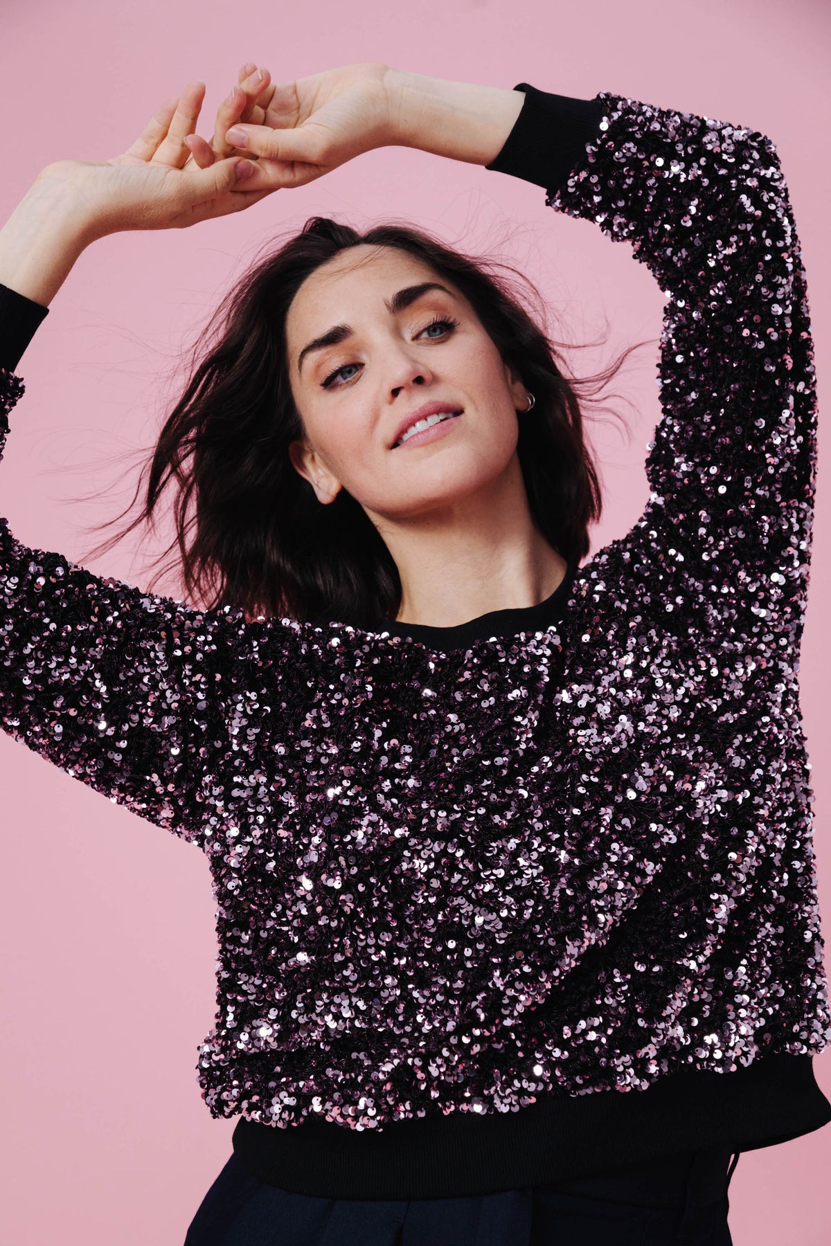 SWEAT HENRI SEQUINS ROSE