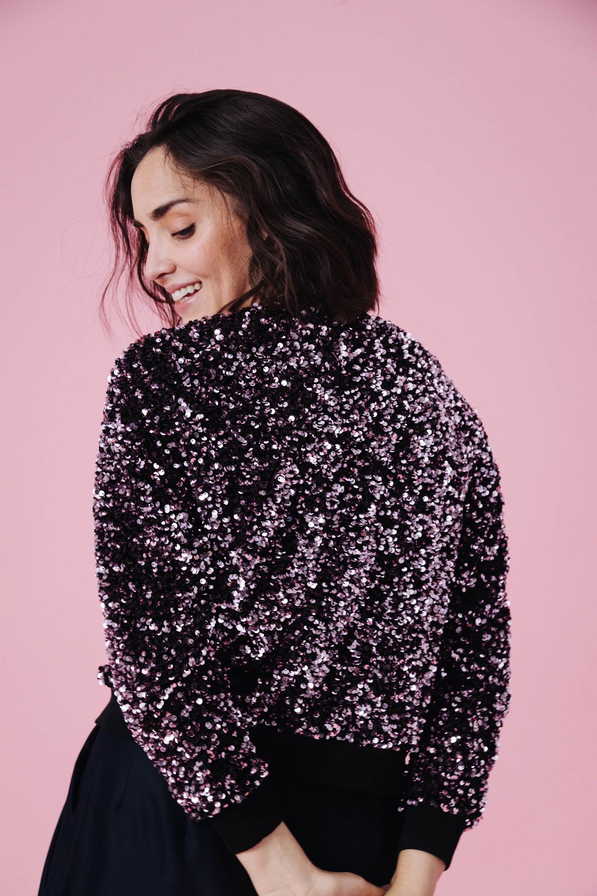 SWEAT HENRI SEQUINS ROSE