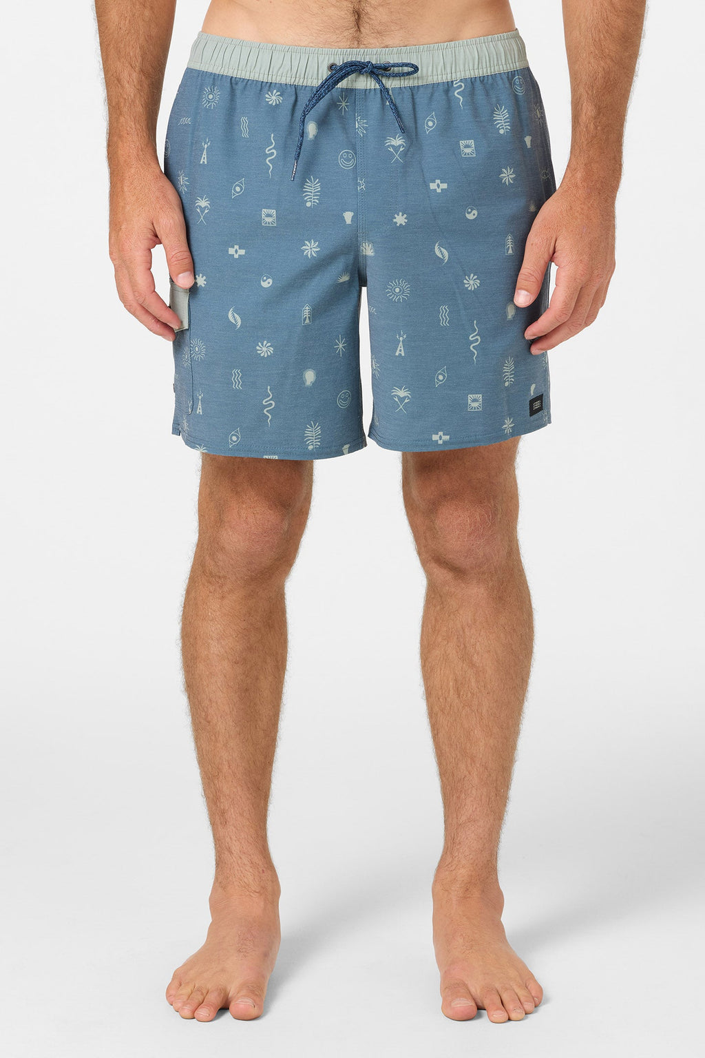 Hermosa Retro Elastic Waist 17" Swim Trunks