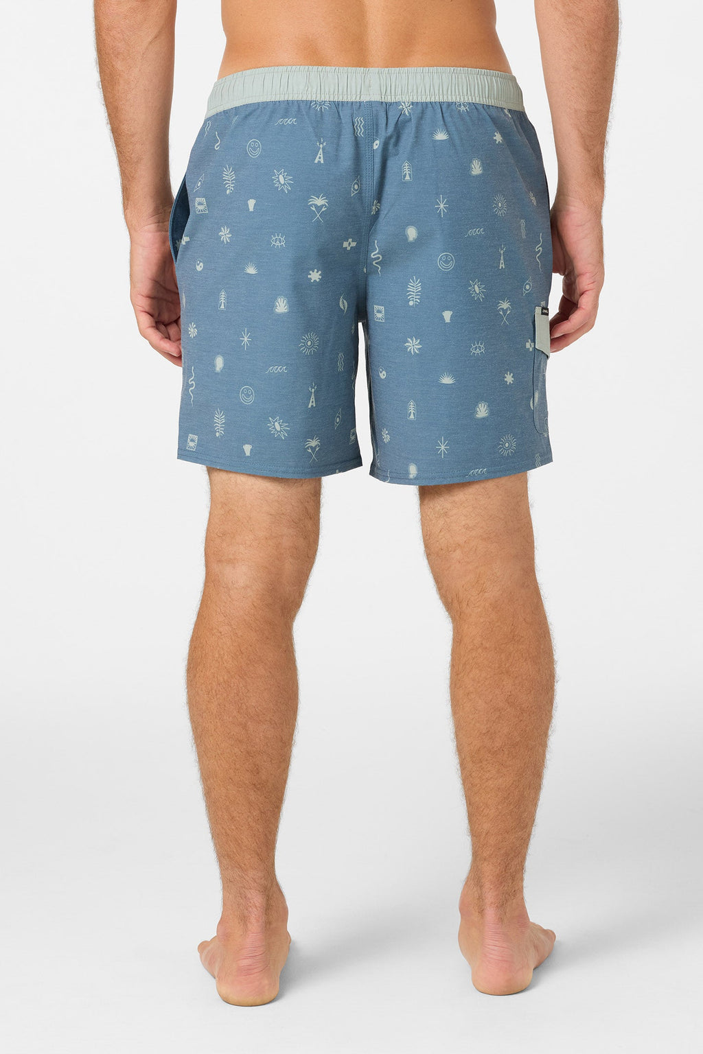 Hermosa Retro Elastic Waist 17" Swim Trunks