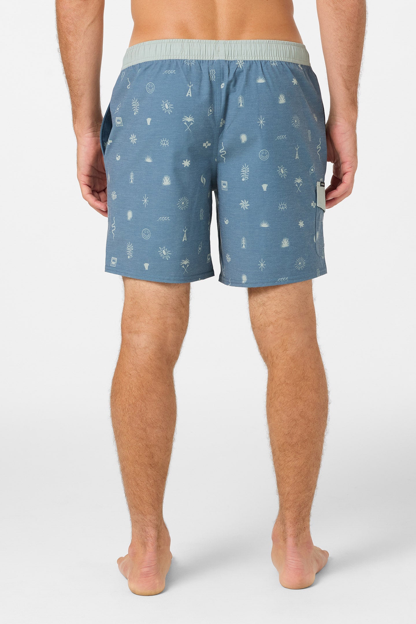Hermosa Retro Elastic Waist 17" Swim Trunks