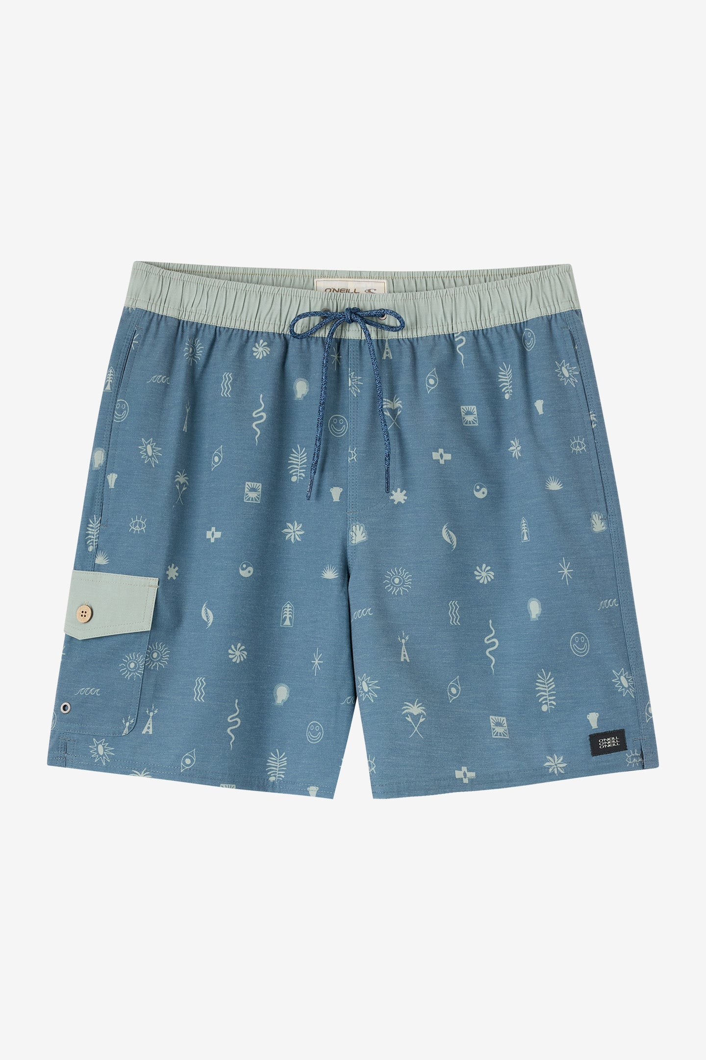 Hermosa Retro Elastic Waist 17" Swim Trunks
