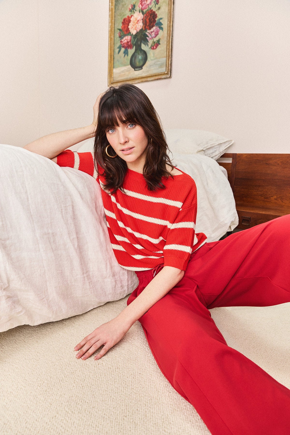 PULL LUCIEN RAYURE ROUGE & BLANC
