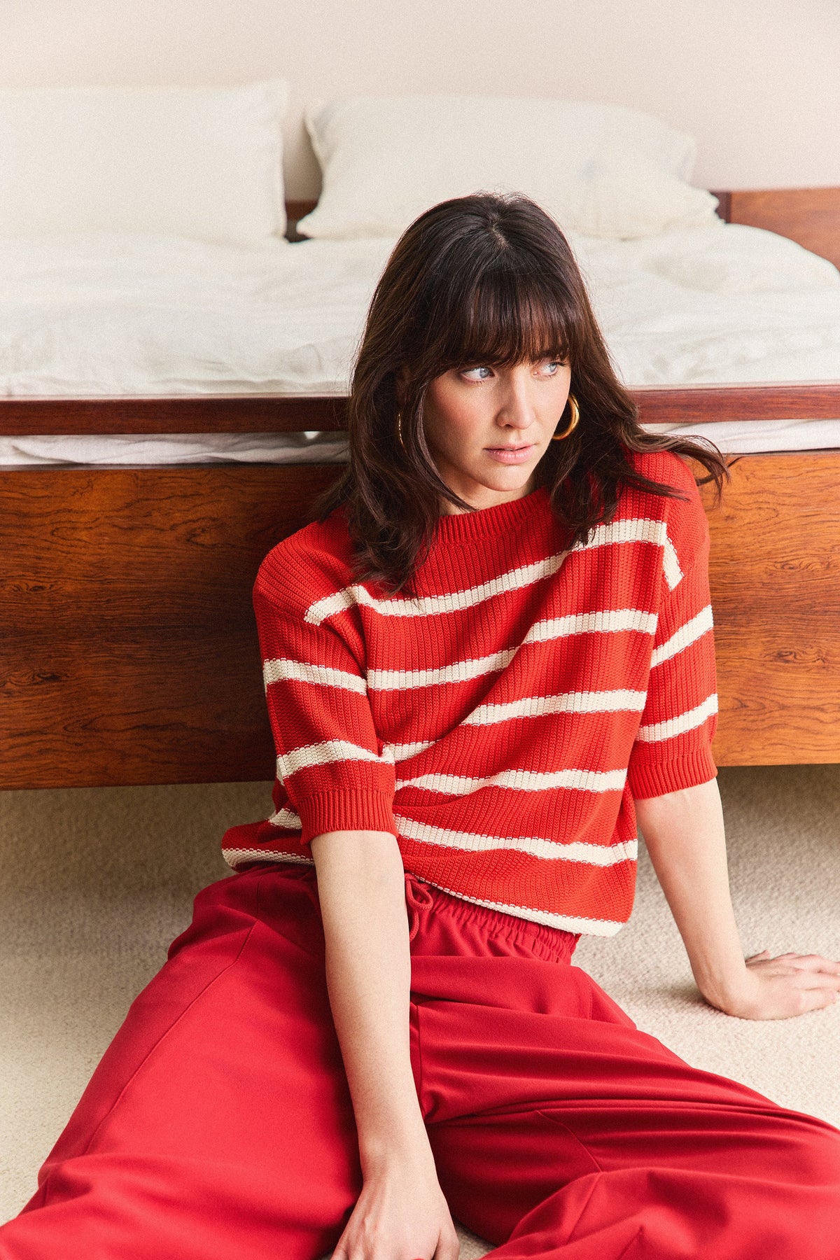 PULL LUCIEN RAYURE ROUGE & BLANC