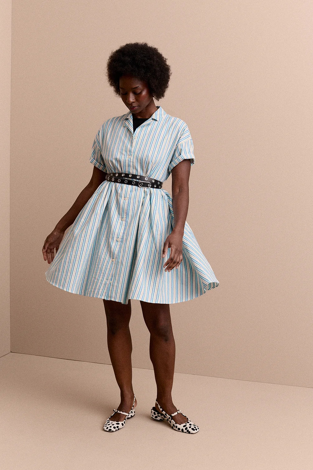 ROBE FRIDA RAYURE BLEU