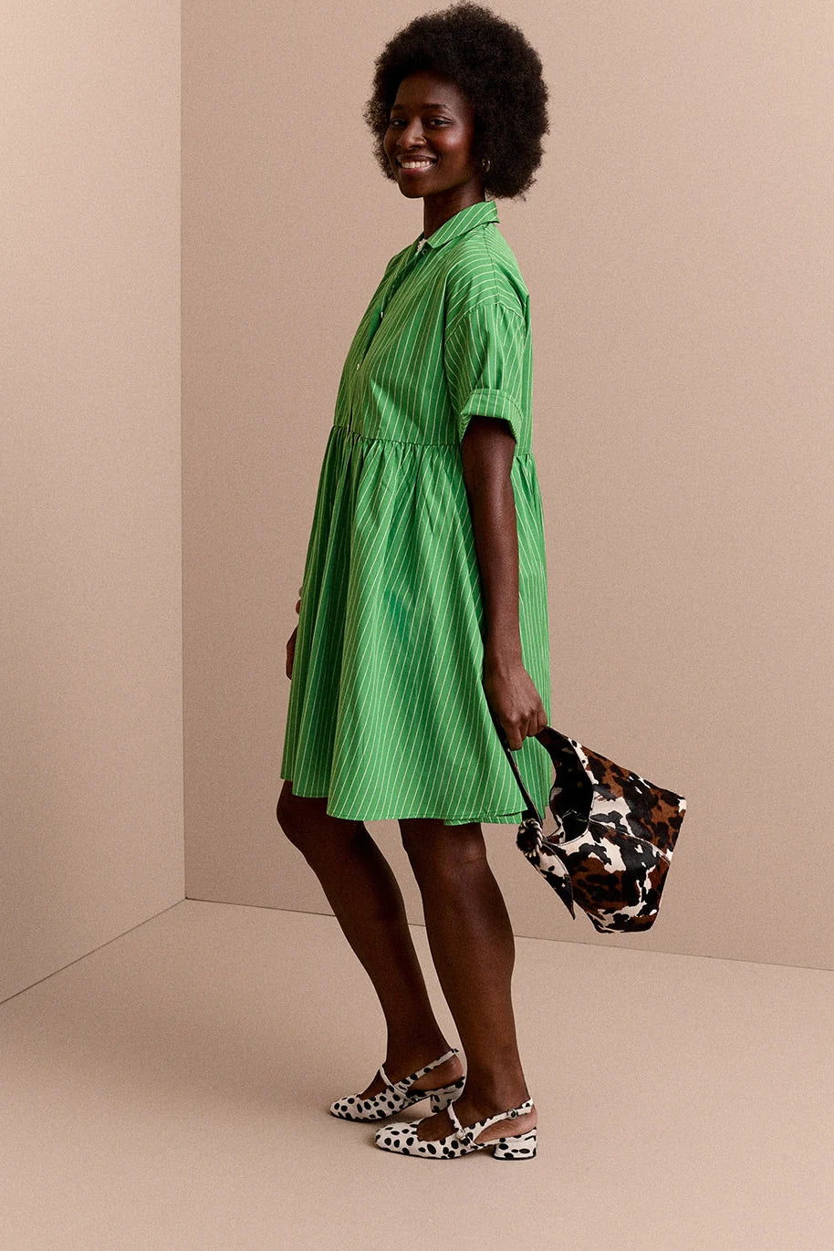 ROBE FRIDA RAYURE TENNIS VERT