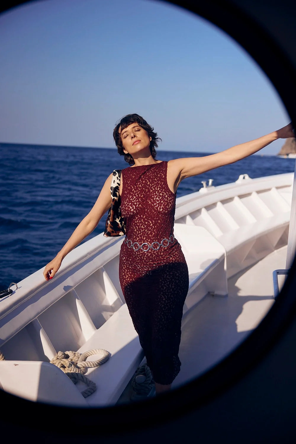 ROBE LEELOO CROCHET MARRON