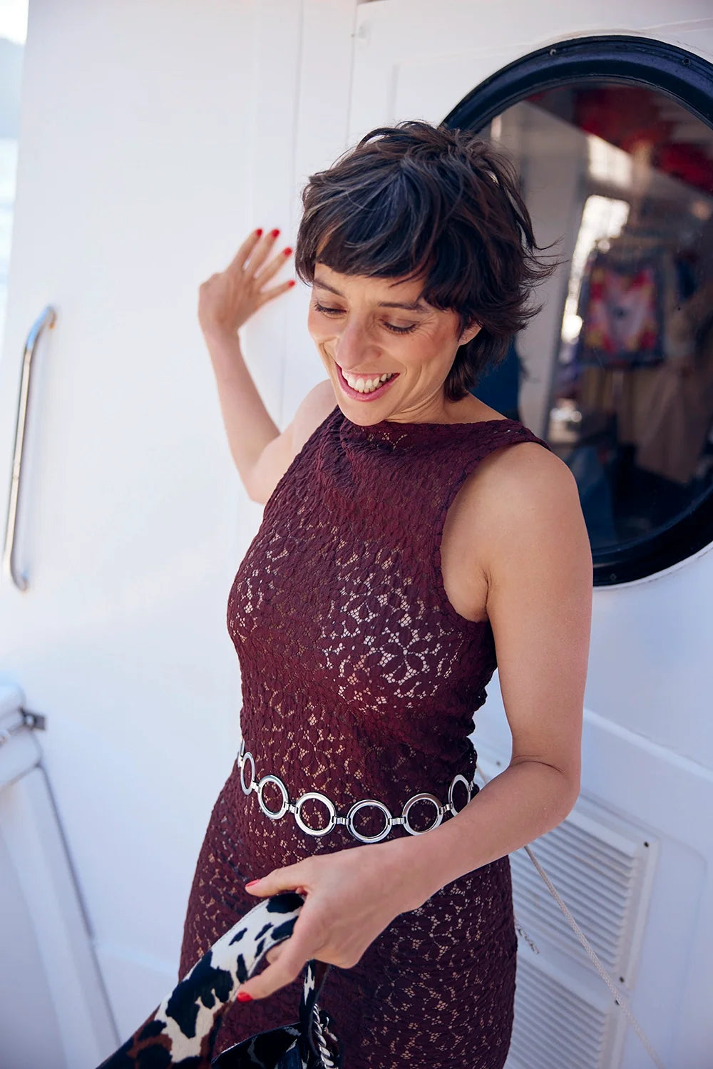 ROBE LEELOO CROCHET MARRON