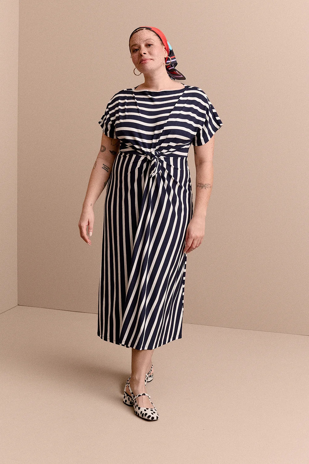 ROBE ANOUCK RAYURE BLEU