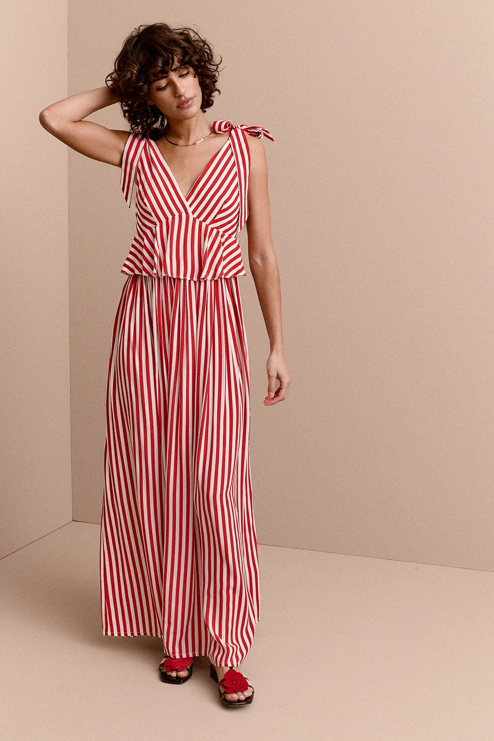 ROBE FERIEL RED STRIPE