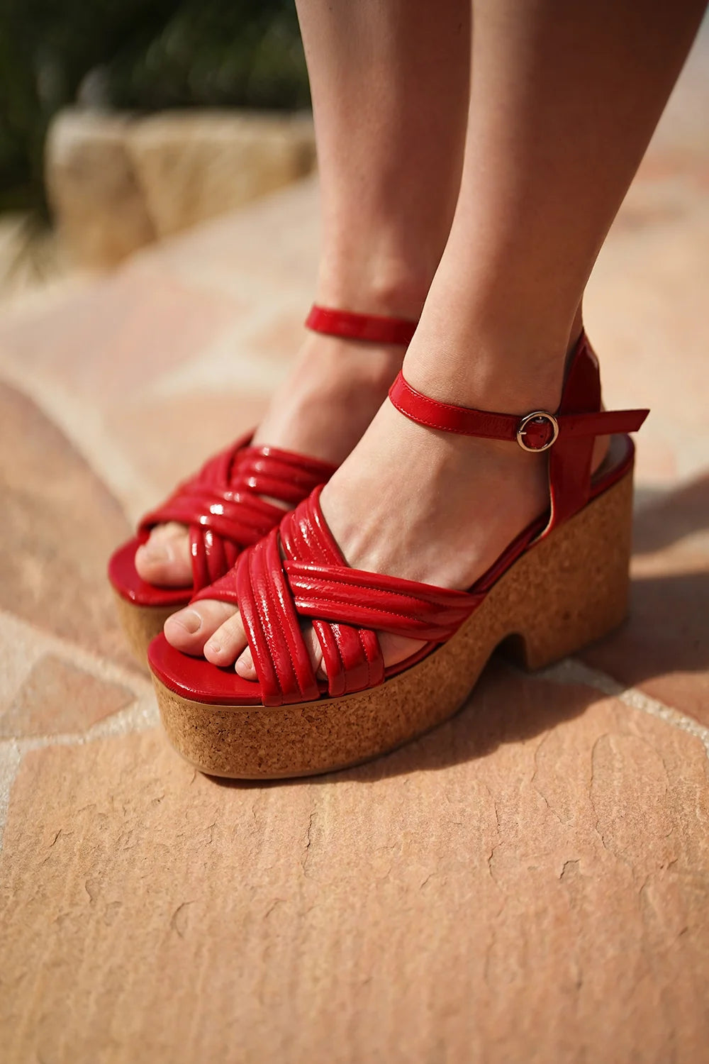 SANDALES PALOMA VINYLE ROUGE