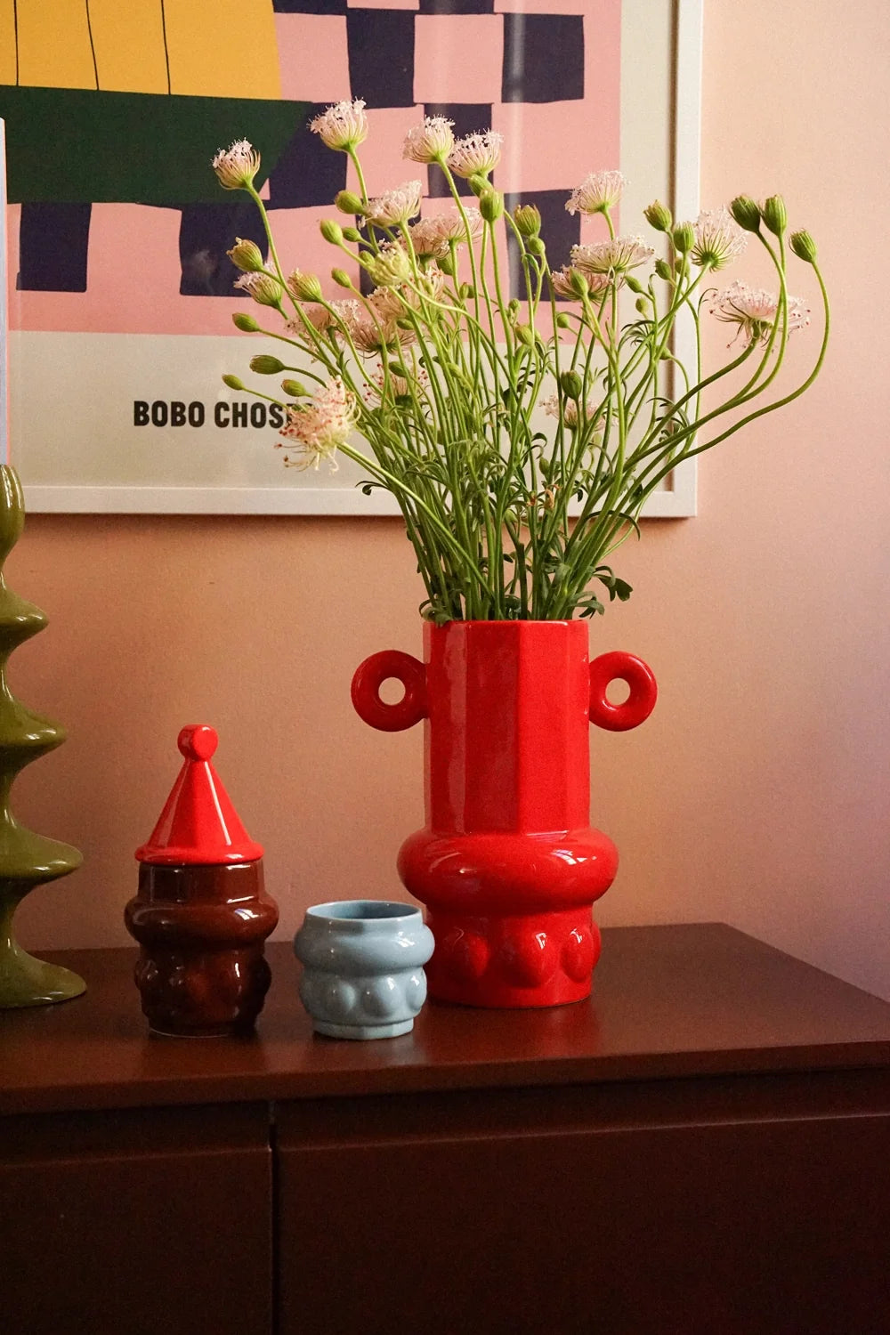 VASE AUSTIN ROUGE