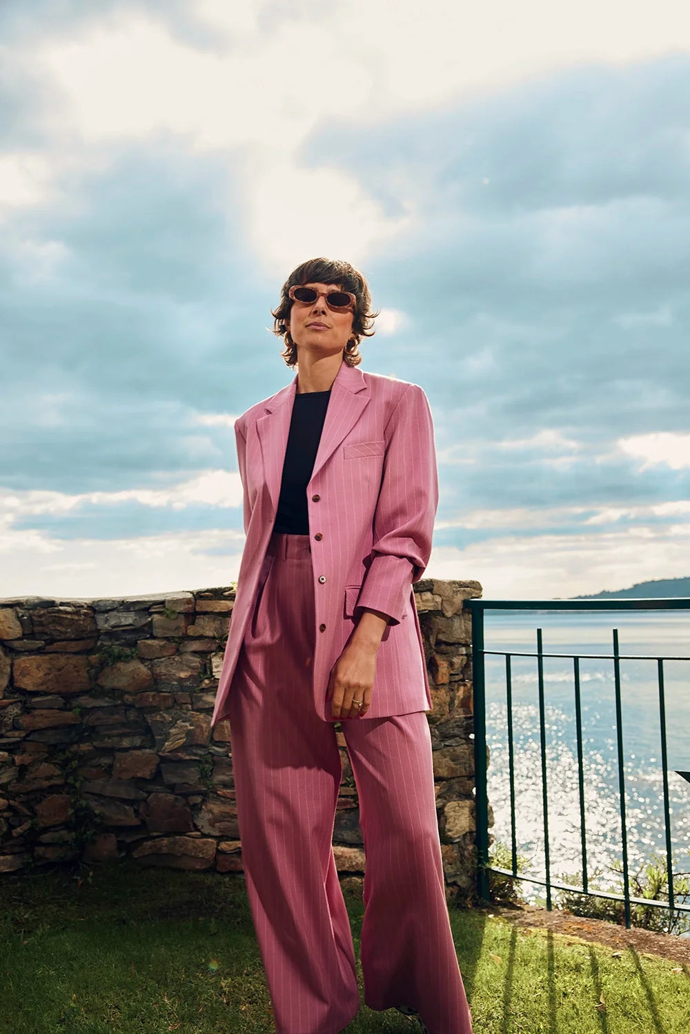 VESTE DAN RAYURES ROSE