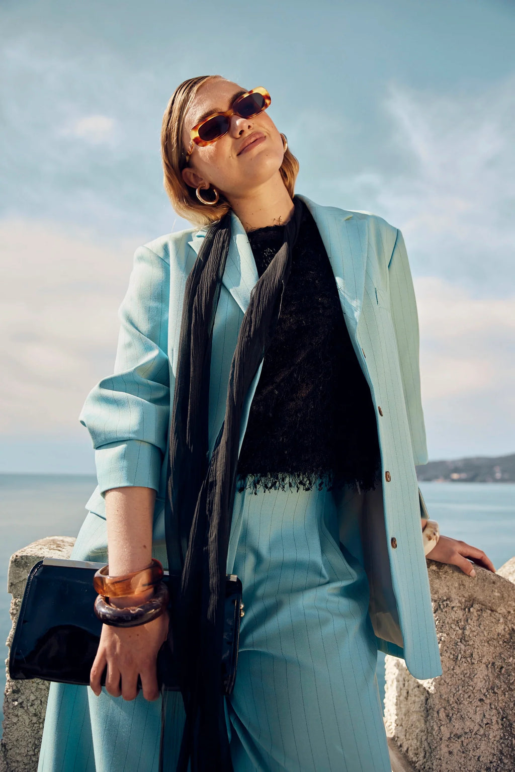 VESTE DAN RAYURE BLEU