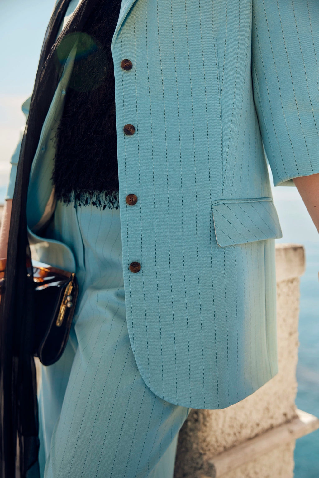 VESTE DAN RAYURE BLEU