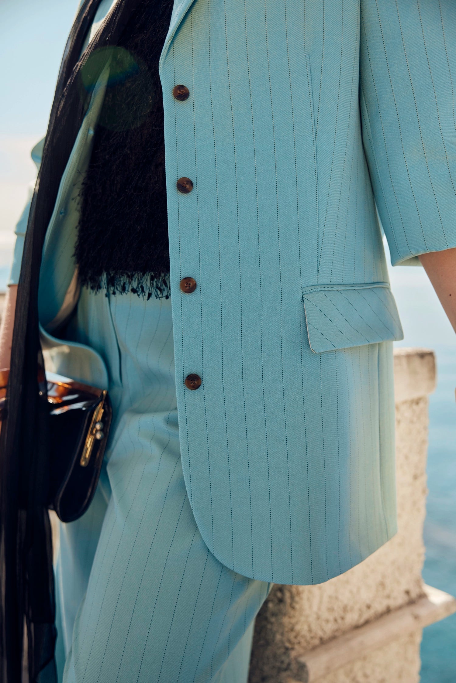 VESTE DAN RAYURE BLEU