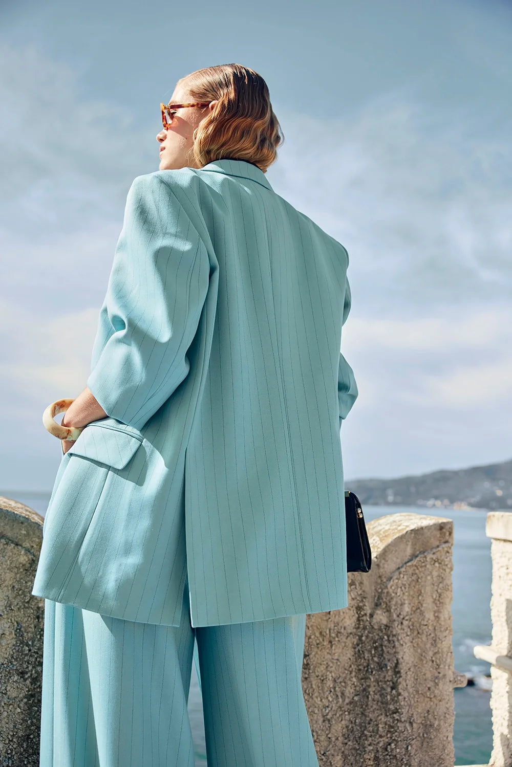 VESTE DAN RAYURE BLEU